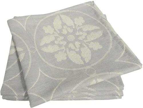 Adam Stoffserviette "Romantic Puligny Light" Gr. 1, grau (hellgrau) - Elegante Stoffservietten im 4er-Set aus 100% GOTS-zertifizierter Bio-Baumwolle. Das romantische Jacquard-Muster sorgt für eine stilvolle Tischdekoration, ideal für besondere Anlässe oder den täglichen Genuss.