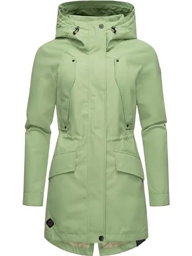 Ragwear Damen Übergangsjacke Begonia Dusty Green Gr. L - Funktionsjacken: Ideal für wechselhaftes Wetter, wasserdicht und atmungsaktiv mit schickem Design. Perfekt für Stadt und Outdoor-Aktivitäten!