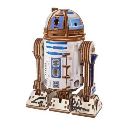 UGEARS Star Wars™ R2-D2™ 3D Holzpuzzle für Erwachsene - Erlebe den legendären Droiden mit dem UGEARS R2-D2 3D Holzpuzzle für Erwachsene – ein kreatives Bastelset mit beweglichen Teilen und LED-Licht, perfekt für Star Wars Fans und Sammler.