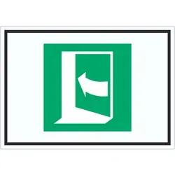 Tür öffnet durch Drücken auf der linken Seite Symbol Aufkleber A7 (74x105mm)