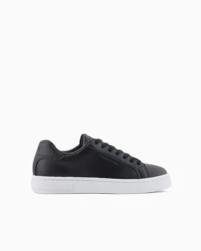 Armani Exchange London Damen Sneaker, Schwarz, Größe 39 - Stylische Schnürsneaker mit hochwertiger Leder-Sohle und markantem Logo. Ideal für den Alltag und vielseitig kombinierbar.