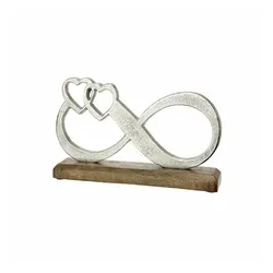 Gilde Deko Unendlichkeit Herz Skulptur - Figuren, Skulpturen & Statuen – Elegante Unendlichkeit Herz Skulptur aus Alu und Holz, ideal als romantisches Geschenk zur Hochzeit oder für besondere Anlässe.