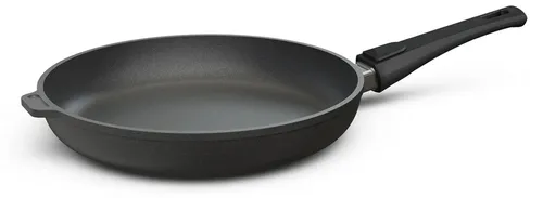 Hoffmann CLASSIQ Bratpfanne Ø 26 cm - Schwarz - Die Hoffmann CLASSIQ Bratpfanne Ø 26 cm aus Aluguss bietet hervorragende Wärmeverteilung und eine langlebige Antihaftbeschichtung. Der abnehmbare Griff ist perfekt für den Backofen bis 250°C und für alle Herdarten geeignet.