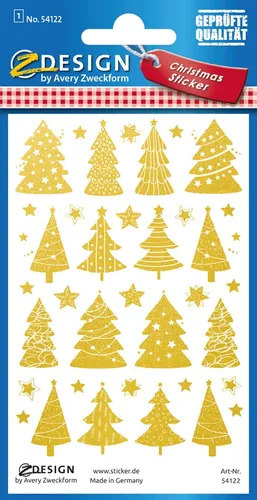 AVERY Zweckform ZDesign Weihnachts-Sticker "Weihnachtsbäume" 1 Blatt à 38 Etiket