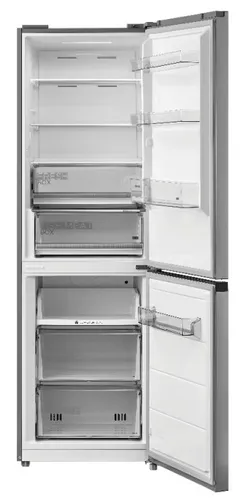 Midea MDRB470MGA46 Kühl-Gefrier-Kombination - Kühlschrank mit Energieeffizienzklasse A, freistehendes Modell in Inox-Optik, bietet viel Platz mit 185 cm Höhe für optimale Lagerung von Lebensmitteln.