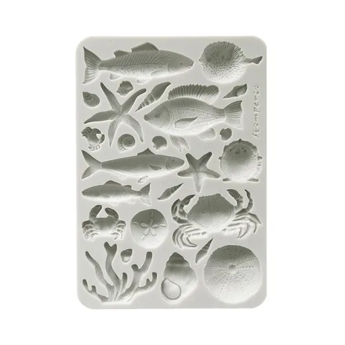 Stamperia Silikonform A5 Silent Sea Muscheln Fische 21x15 cm Backform Gießform
