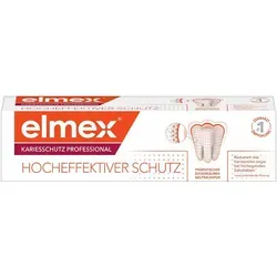Elmex Kariesschutz Professional Zahnpasta - Zahnpflegeartikel mit innovativem Zuckersäuren-Neutralisator für effektiven Kariesschutz und remineralisierte Zähne.