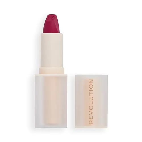 Revolution Lasting Kiss Lippenstift, Matte Formel, Ganztägiger Halt, Material Girl Wein
