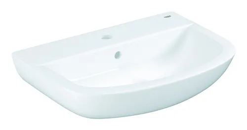 GROHE Bau Keramik Waschtisch 55 cm 39440000 - Badkeramik in alpinweiß, mit 1 Hahnloch und Überlauf für praktischen Einsatz im Badezimmer.