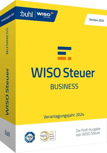 BUHL WISO Steuer 2025 Business - Steuervorbereitung für das Veranlagungsjahr 2024, bequem per E-Mail versendet – ideal für Unternehmen und Selbstständige.