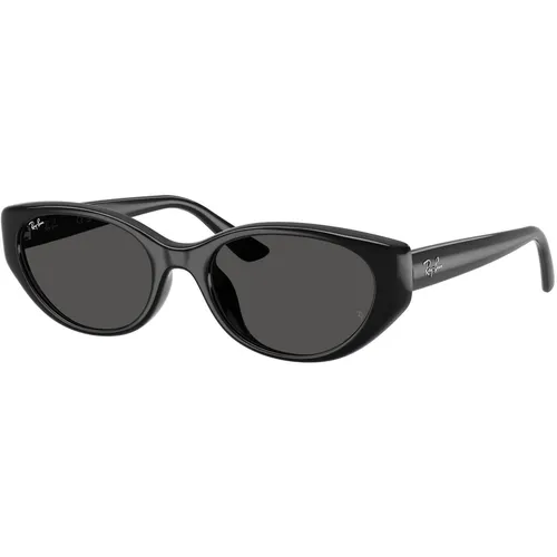 Ray Ban 4457D Sonnenbrille - Schwarz/Dunkelgrau - Stylische Sonnenbrille für Damen mit dunklen Gläsern und elegantem schwarzen Rahmen. Ideal für sonnige Tage und ein modisches Accessoire.