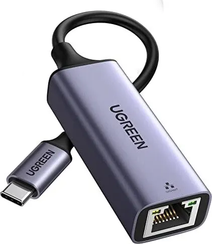 Ugreen USB-C zu Gigabit Ethernet Adapter - Externe Netzwerkkarte mit USB-C und RJ45 für stabile Internetverbindungen. Ideal für Laptops, bietet eine maximale LAN-Übertragungsgeschwindigkeit von 1000 Mb/s.