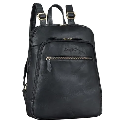 Benthill Rucksack - Hochwertiger Echtleder Daypack für Damen und Herren - Rucksäcke aus echtem Rindsleder mit mehreren Fächern für Handy und Tablet, ideal für Alltag und Reisen. Vintage-Design und robuste Verarbeitung.