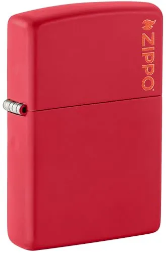 Zippo Sturmfeuerzeug - Red Matte, Logo Color Image, Base Model - Nachfüllbar - Wiederverwendbar - Windfestes Design - Geschenkbox - Made in USA