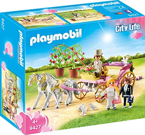 PLAYMOBIL City Life Hochzeit Kutsche & Hochzeitspaar 9427 - Playmobil Universum: Tolle Kutsche für romantische Hochzeiten, perfekt für kreative Spielwelten und unvergessliche Abenteuer.