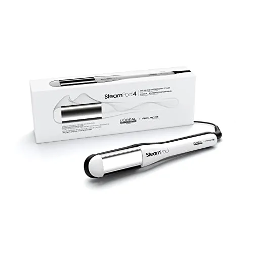 SteamPod 4 – Professioneller Dampfglätter von L'Oréal Professionnel - Glätteisen mit patentierter Dampftechnologie für 95 % weniger Haarschäden, 3 Temperaturen und inklusive Thermoschutztasche und Kämme – ideal für alle Haartypen.