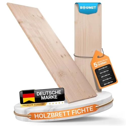 BOOMET Regalboden Holz Fichte 80cm breit 19mm - Einlegeboden aus hochwertigem, umweltschonendem Holz, ideal für Bücher, Deko und mehr. Mit natürlicher Optik für eine gemütliche Atmosphäre in jedem Raum.