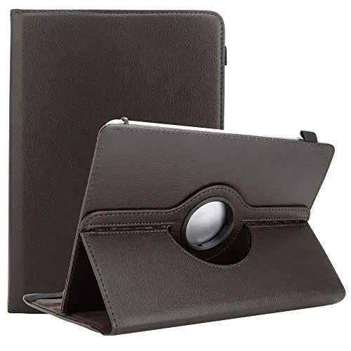 Cadorabo Hülle kompatibel mit 10" Tablets Tablethülle 360 Design aus Premium Kunst Leder Flip Klappbare Stoßfeste Magnetische Cover Hülle für 10" Tablets Tasche in Braun