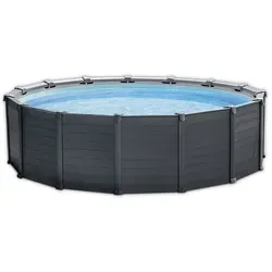 Intex Frame Swimming Pool Set "Graphit" - Rundpool 478 x 124 cm mit Sandfilteranlage, ideal für Familienaktivitäten und Entspannung im Garten
