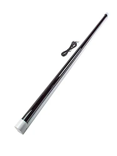 PSYWORK Schwarzlicht Komplettset Eco 120cm 36W - Leuchtstoffröhren-Set mit OMNILUX UV-Röhre und weißer Halterung für starke UV-NEON-Effekte, ideal für Partys und Dekorationseffekte.