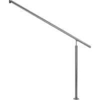 DOLLE Geländer Edelstahl Hauseingang - 1 Pfosten mit Wandanschluss - Terrassengeländer aus hochwertigem, witterungsbeständigem Edelstahl V2A, ideal für Innen- und Außenbereiche. Flexibles Systemgeländer, das bei Bedarf gekürzt werden kann.