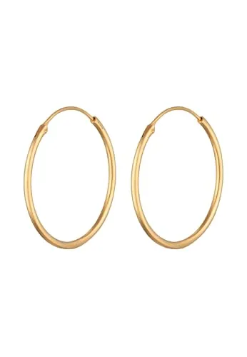 Elli Paar Creolen Rund Basic Klassisch 925 Silber - Creolen aus 925 Silber, zeitloses Design für jeden Anlass und das perfekte Accessoire für stilbewusste Frauen.