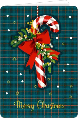 Weihnachtskarte mit Anhänger. Zuckerstange | Box | Deutsch (2022) | 4 S.
