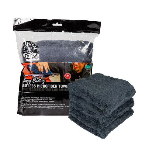 Chemical Guys Happy Ending Ultra Plush Edgeless Microfiber Towel 40x40cm - Handtuch für empfindliche Oberflächen, flauschig und randlos, ideal zum Aufnehmen von Wasser und Schmutz ohne Kratzer.