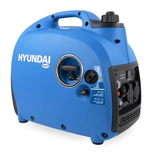 HYUNDAI Inverter Stromgenerator HY2000Si D - 2 kW tragbares Notstromaggregat, leise und umweltfreundlich mit ECO Modus für Camping und Garten