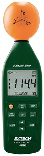 Extech 8GHz RF Elektromagnetisches Feldstärkemessgerät - Werkzeuge & Prüfgeräte zur präzisen Messung von elektromagnetischen Feldern von 10MHz bis 8GHz, ideal für die Überwachung von Hochfrequenzstrahlen und Strahlungsmessungen.