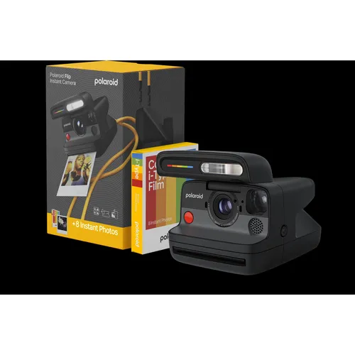 Polaroid Everything Box Flip Schwarz - Analogkamera im kultigen Design, die sofortige Erinnerungen festhält - ideal für kreative Momente und nostalgische Fotografie.