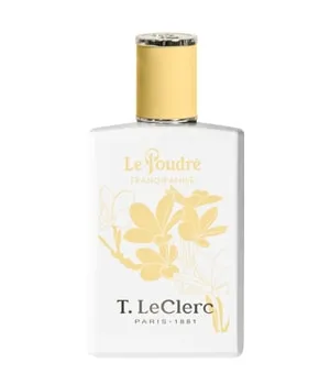 T.LeClerc Parfum pudré 50 ml – Frangipani Eau de Parfum für Damen - Ein blumiger Duft mit Frangipani und Vanille, der die Sinne verzaubert. Ideal für den täglichen Gebrauch, bietet dieser elegante Duft eine subtile Note von Sommer und Weiblichkeit. Hergestellt in Grasse für höchste Qualität.