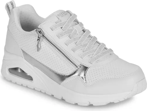 SKECHERS UNO METALLIC SLIDERS Weiß – Trendiger Damen-Sneaker - Entdecke den Skechers Uno Metallic Sliders in Weiß! Mit seinem stylischen Metallic-Design und bequemem Fußbett ist dieser Sneaker perfekt für Freizeit und Streetstyle. Die flexible Laufsohle sorgt für optimalen Halt.
