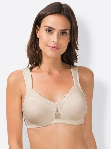 Viania Bügelloser BH Komfort-BH ohne Bügel beige 90 - Funktionsunterwäsche, bequemer Bügelloser BH aus hochwertiger Spitze, ideal für den Alltag und sorgt für optimalen Tragekomfort.