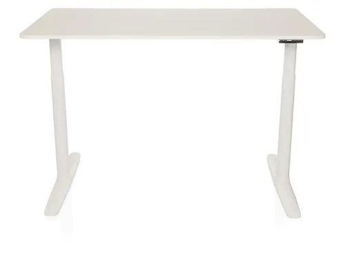 HJH OFFICE Schreibtisch STAND elektrisch höhenverstellbar (Pro, Weiß) - Höhenverstellbarer Schreibtisch für optimale Bewegungsfreiheit. Mit stabiler MDF-Platte und Stahlgestell. Ideal für flexibles Arbeiten und individuellen Komfort.