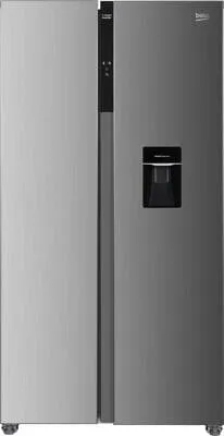 BEKO GNO5322WDXPN Side-by-Side Kühlschrank - Freistehender Kühlschrank mit 532 l Volumen, edlem Edelstahl-Look und energieeffizienter Technologie für optimale Frische und Lagerung.