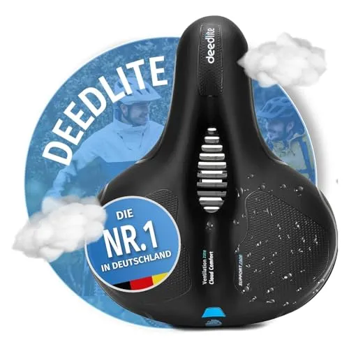 Fahrradsattel Cloud Comfort Pro Max - Schmerzfrei Radfahren mit Memory-Schaum - Fahrradsattel mit überragendem Komfort und stabiler Dämpfung durch Federung. Ideal für City, Trekking und MTB, sorgt für ständige Luftzirkulation und verhindert Schwitzen.