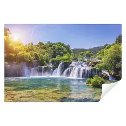 Wallarena Fototapete Wasserfall Landschaft Wald Vlies Tapete Wohnzimmer Schlafzimmer, Glatt, Natur, Tapete inklusive Kleister Vliestapete Motivtapete Wandtapete 3.12 m x 2.19 m