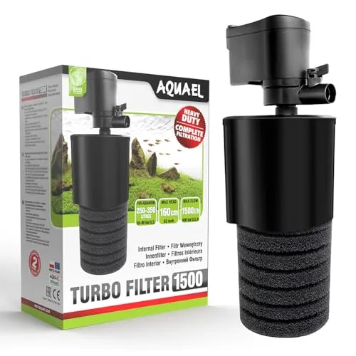 Aquael Filter Turbo 1500 N v2 - 1 Stück - Aquarienfilter für effektive Wasserreinigung und Belüftung, ausgestattet mit einem langlebigen Schwamm für optimale Filterleistung.