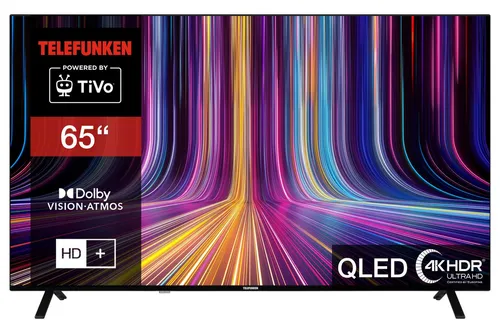 Telefunken QU65TO750S - 65 Zoll QLED-Fernseher, 4K Ultra HD, Smart TV mit TiVo und Dolby Vision für ein beeindruckendes Seherlebnis