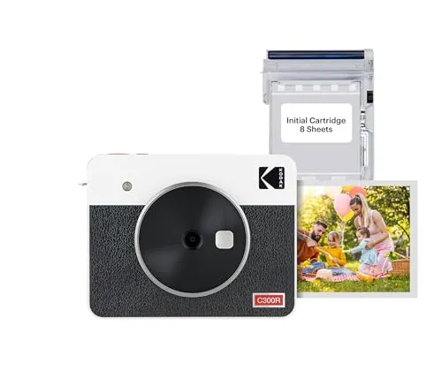 KODAK Mini Shot 3 Retro 4PASS - 2-in-1 Sofortbildkamera und Fotodrucker (7,6x7,6cm), hochwertige Fotos jederzeit und überall drucken