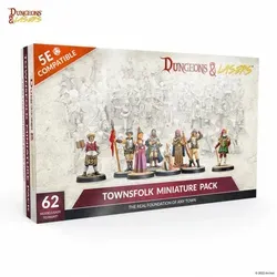 Archon Studio - DNL0036: Dungeons & Lasers TOWNSFOLK MINIATURE PACK - Gesellschaftsspiele, detailreiche Miniaturen aus Kunststoff für individuelles Gameplay und kreative Abenteuer.