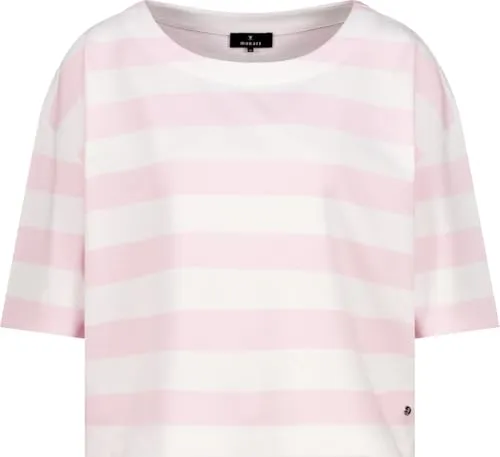 Monari Kurzarmhemd T-Shirt - Stylisches Kurzarmhemd aus hochwertiger Baumwollmischung mit trendigem Streifenmuster. Ideal für lässige Outfits, bietet es Komfort und einen modernen Look.