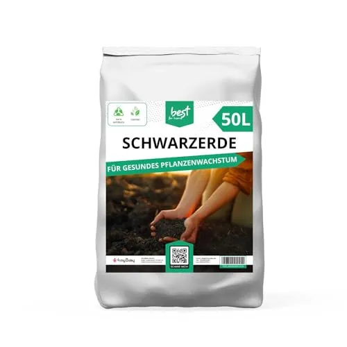 Best for Home Bio-Erde 50 l - Blumenerde aus torffreier Schwarzerde, ideal für Zimmerpflanzen, Gemüse und Kräuter, fördert gesundes Wachstum und ist umweltfreundlich.