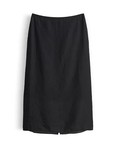OPUS Damen Midirock Renny - Mehrlagiger Bleistiftrock in Black, Größe 42 - Röcke für Damen, eleganter mehrlagiger Bleistiftrock in Midilänge aus hochwertigem Chiffon für stilvollen Komfort im Büro und Freizeit.