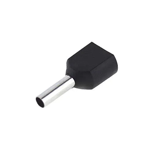 SeKi Zwillingsaderendhülsen 2x1,5mm², Schwarz – 100 Stück | Isolierte Twin Aderendhülsen für sichere Kabelverbindungen | Für Elektroinstallationen, Schaltschrankbau & KFZ | Hochwertige Verarbeitung