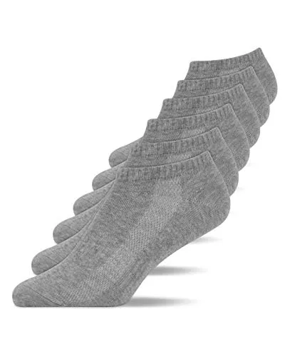 Snocks Herren & Damen Sneaker Socken (6x Paar) - Hochwertige Qualität in Grau, Größe 35-38 - Bequeme Sneaker Socken aus 75% Bio-Baumwolle und recyceltem Polyester. Ideal für jeden Tag mit perfektem Halt und robustem Materialmix – für frische Füße und minimalistischen Style.