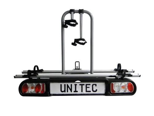 Unitec Fahrradträger Alu Atlas Evolution - Kupplungsträger - Fahrradträger aus leichtem Aluminium, ideal für den sicheren Transport von bis zu 2 Fahrrädern, einfach zu montieren und 13-polig.