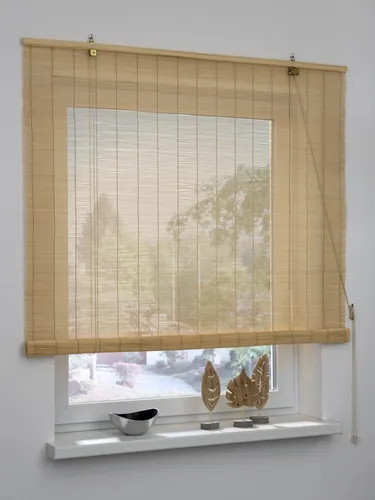 Gardinia Bambus Rollo - Natürlicher Sonnenschutz mit Zugschnur - Rollos aus 100% Bambus, ideal für Decken- oder Wandmontage. Genießen Sie eine wohnliche Atmosphäre und individuelle Lichtdosierung mit praktischem Zugschnur-Mechanismus.