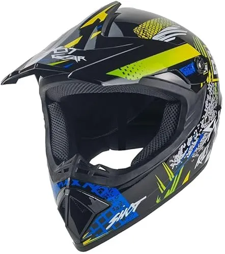 Kinder Crosshelm Hot-Shot AHP – Robuster Motorradhelm für Kinder, Blau, Größe XS (51-52 cm) - Der Hot-Shot AHP Crosshelm für Kinder bietet optimalen Schutz beim Quad fahren und Motocross. Mit ausgeklügeltem Belüftungssystem und weicher Polsterung für hohen Tragekomfort. Ideal für sportliche Abenteuer!